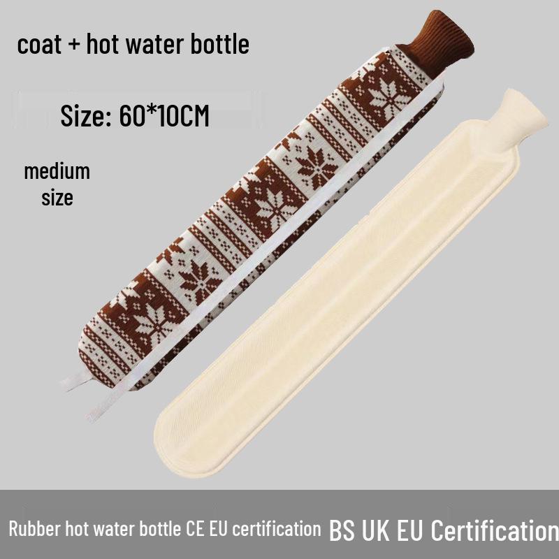 Explosion-Proof Hot Water Bottle: Rubber Design for Stomach and Feet, Long-Lasting Warmth