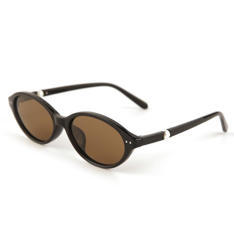 Niche retro oval frame polarized sunglasses female Internet celebrity concave shape versatile anti-ultraviolet sunglasses male