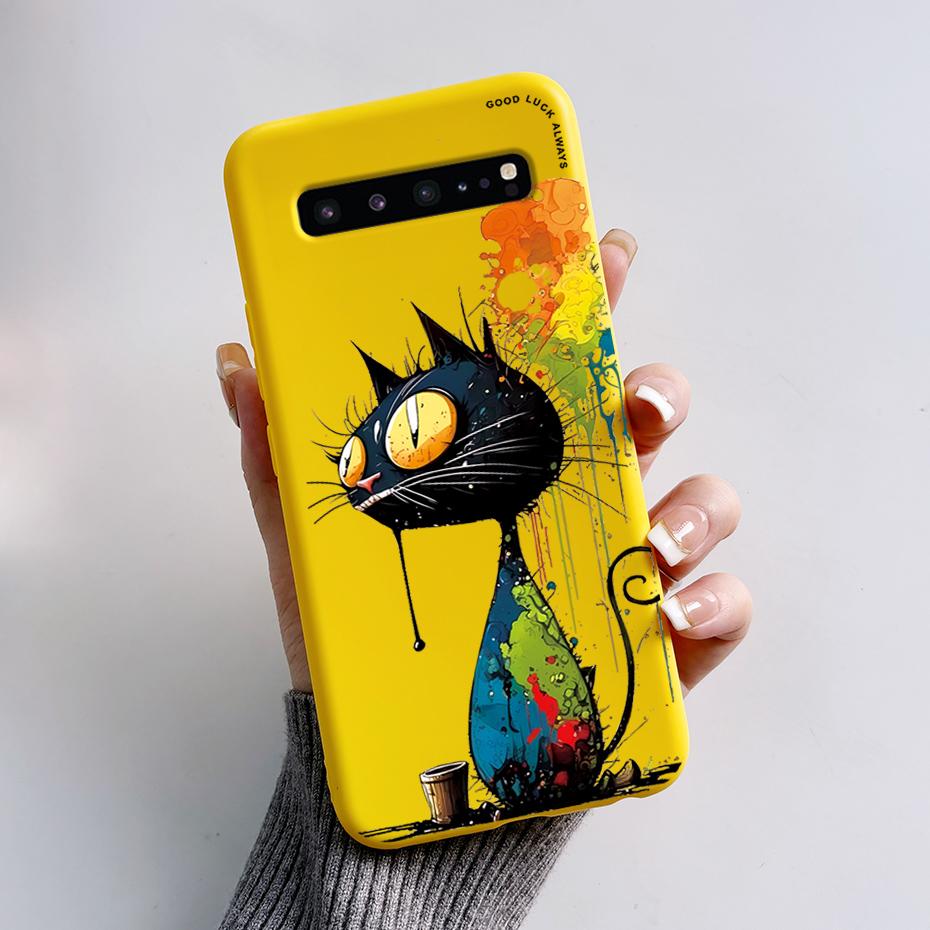 For Samsung S10 5G Case SM-G977N SM-G977B Cute Cat Cartoon Frog Phone Cases For Samsung Galaxy S10 5G Back Cover Silicone Bumper
