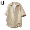 CHOCOOLATE Men's Faux Layer Lapel Cooling T-Shirt