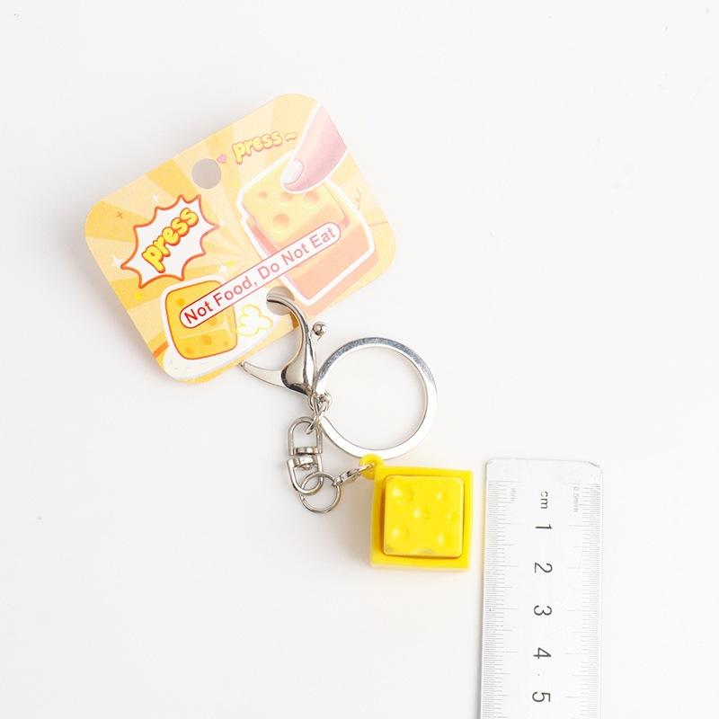 1 Peça Chaveiro Fofo de Teclado de Queijo Brinquedo Fidget Alívio do Estresse Portátil Brinquedo Clicável para Crianças Lembrancinhas de Festa