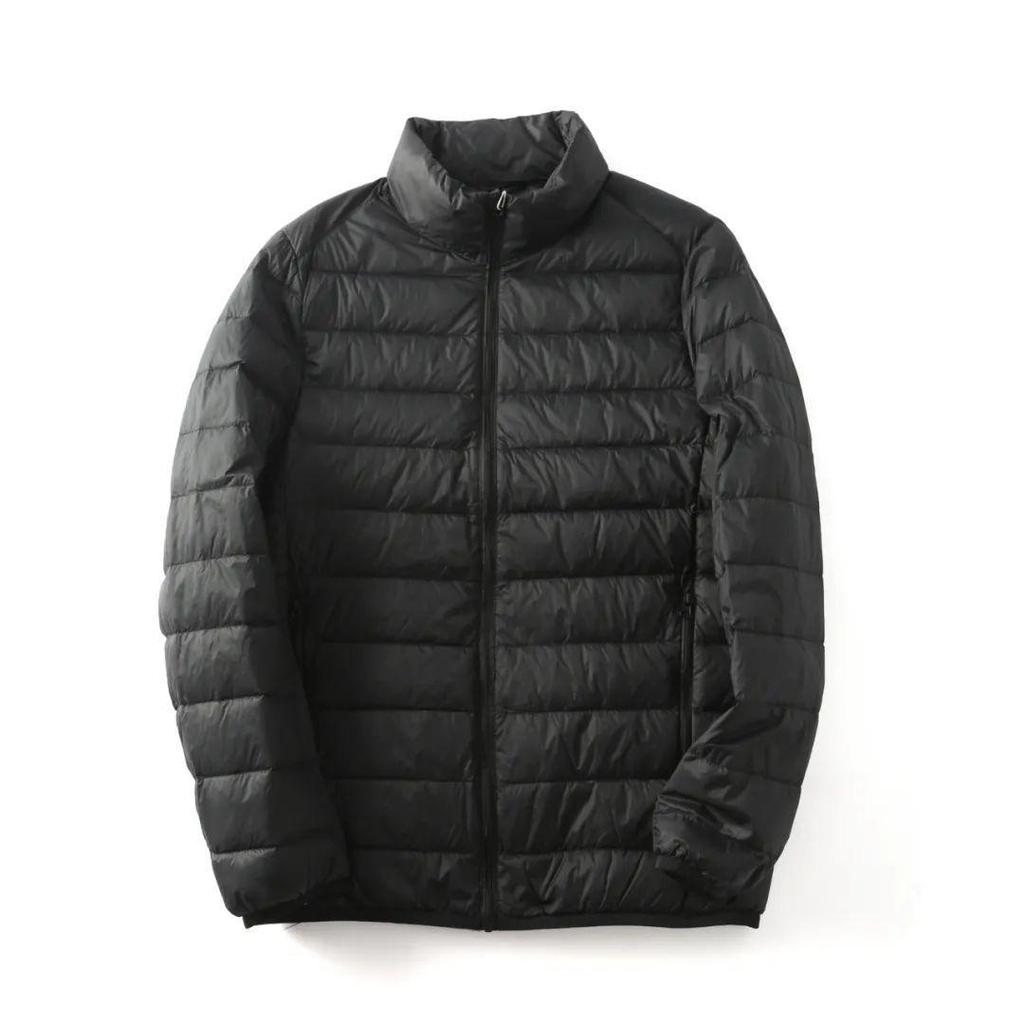 Men's Versatile Stand Collar Down Jacket: Thin, Warm, Solid Color for Autumn & Winter