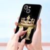 Diamond Crown Letter 26 Letters Phone Case For iPhone 17 16E 15 16 14 13 12 11 Pro Max 7 8 Plus Soft TPU Back Cover