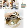 Natural Wavywoven Shoulder Bag With Organizer For Beach And Casual Outings