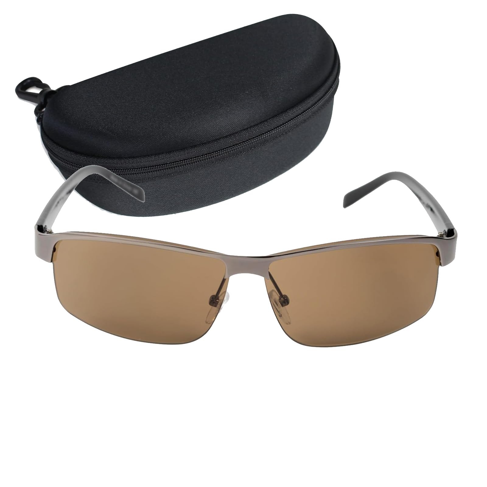 

Captain Stag Sunglasses with Sunglasses Metal Men s Case, Frame, Brown, CS-002-3-EH-72
