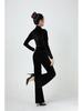 Women's Elegant Gold Velvet Slimming Practice Set for Autumn/Winter