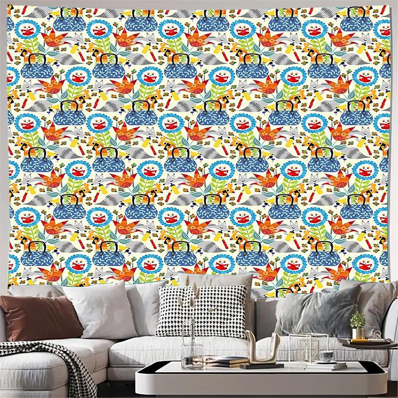 

Floral Tapestry Wall Hanging Nature Botanical Flower Pattern Home Decor Room Aesthetic Wall Art Dorm Decor Bedroom Living Room 74x94cm(29x37in)