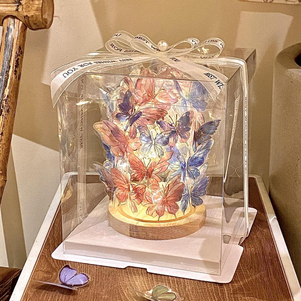 Luminous Butterfly Night Light Ornament - Ancient Style for TV Cabinet or Desk Decor