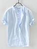 Men's 2026 Chinese Style Cotton Linen Stand Collar Short Sleeve Shirt