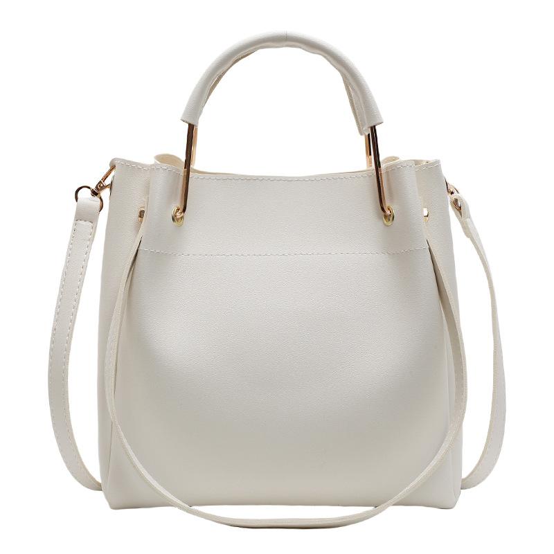 Textured shoulder bag New spring and summer simple casual shoulder bag Portable messenger bucket bag
