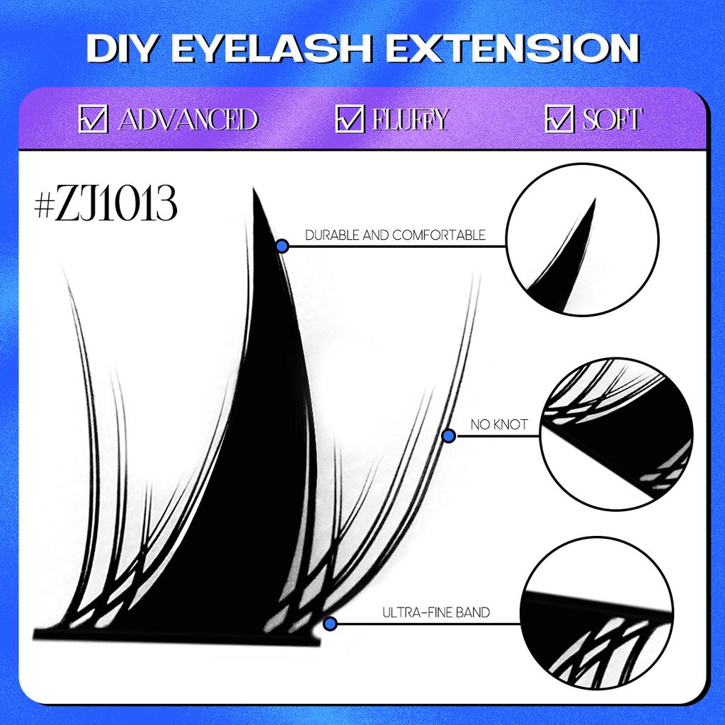 DIY-Cluster, falsche Wimpern, Cluster, Verlängerungen, einzelne Wimpern, Cluster, natürliche segmentierte Wimpernbündel