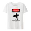 Outdoors Man Short Sleeve T-shirt Warning Emergency Surf Short-sleev Loose Streetwear Men Cloth