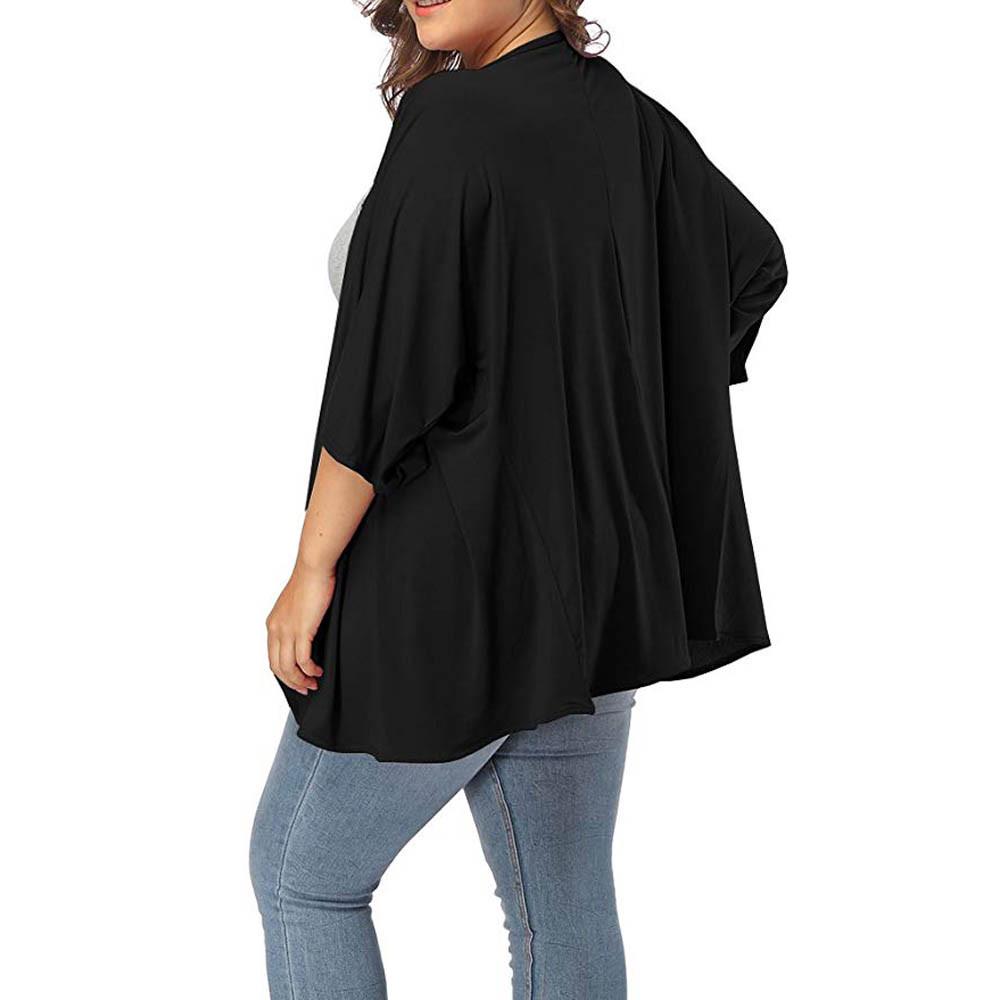Women's Plus Size Summer Casual Open Front Half Sleeve Lightweight Cardigan