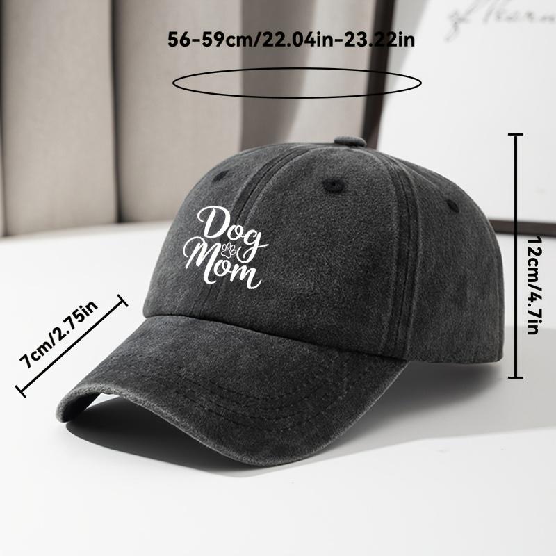 Baseball Cap Dog Mom Letter Print Fashion Retro Soft Top Curved Brim Baseball Cap Adjustable Hip Hop Dad Truck Hat Fishing Hat