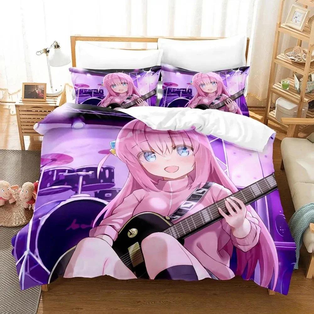 

New Gotou Hitori Bedding Set Single Twin Full Queen King Size Bed Set Adult Kid Bedroom Duvet cover Sets Anime parure de lit Bed 70x133cm 2pcs