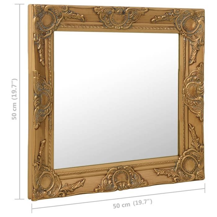 VidaXL Wall Mirror Baroque Style 50x50 Cm Gold 320313