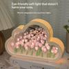 Cloud Shape Tulip Night Light Diy Handmade Flower Lamp Battery Powered Mirror Decor Table Lamp For Bedroom Gift