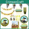 Colorful Excavator Birthday Party Supplies With Fun Tableware For Kids Celebration
