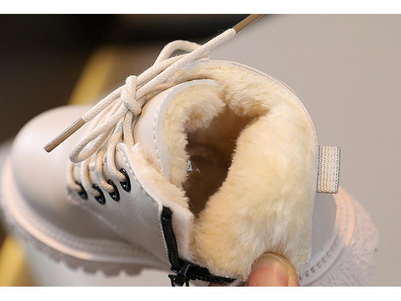 Children's Velvet-Lined British Style Short Boots with Side Zipper - Boys' and Girls' Autumn/Winter Fashion Martin Boots