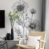 Minimalistisk Line Art Blomstervægklistermærke Nordisk Selvklæbende Soveværelse Stue Dekoration