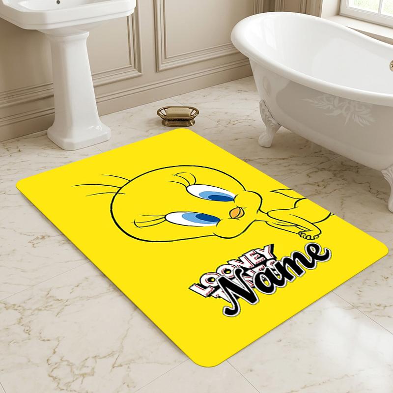 Custom Name Tweety Bird Living Room Non-Slip Area Rug Soft Carpet for Bedroom Kids Playroom Sofa Office Home Decor Doormat