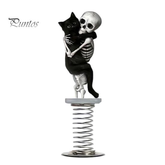 Süßes Geschenk für Katzenliebhaber Auto Armaturenbrett Dekorationen mit Feder-Wackel-Design, 2D Flache Acryl Kätzchen Lebendige Figuren Ornamente, Stabil Selbstklebend