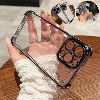 Beschichtung Transparent Klar Stoßfest Hülle Kameraobjektiv Vollschutzschale Handy Rückseite für iPhone