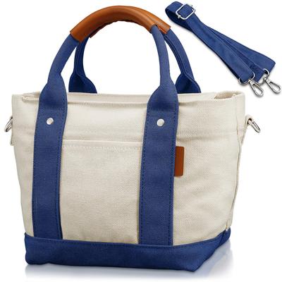 Mini Tote Bag with Dividers Canvas Tote Bag for Women and Canvas Shoulder Bag [Encore] [High-Looking Leather-Wrapped Handle] Men, 2-Way,