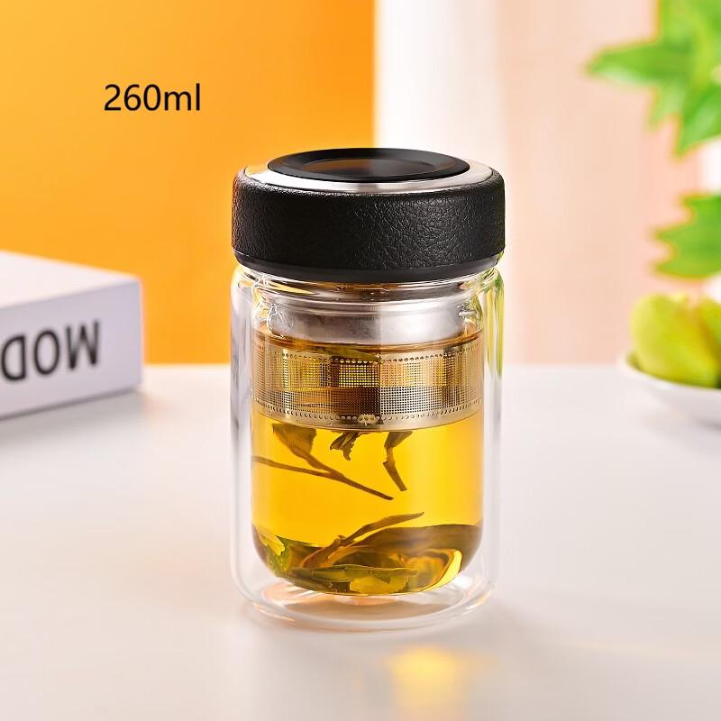 Shangqi Double Wall Borosilicate Glass Tea Mug with Lid
