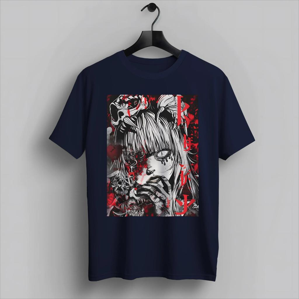 Anime Tshirt  Harajuku Manga Style Horror Japanese Streetwear and Gothic Clothing Men and Women Summer Pure Cotton Loose Top