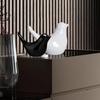 Creative White and Black Glossy Ceramic Birds Figurines Home Decorations Accessories Party (Pack of 2, Black & White)