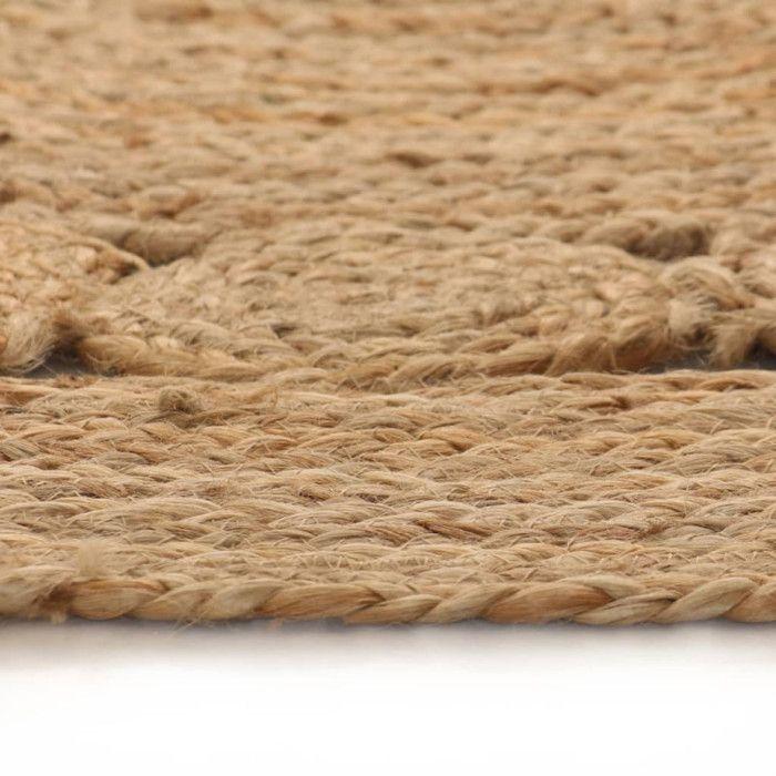 VidaXL Tapis Jute design tressé 120 cm Rond