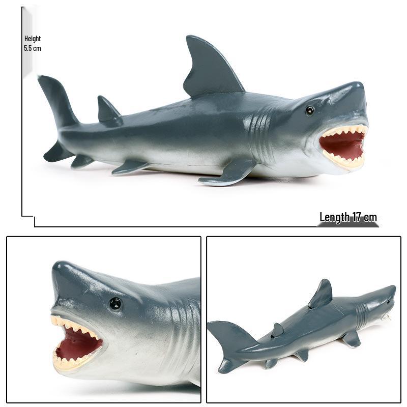 Children's Great White Shark Model Toy - Static Plastic Marine Animal Ornament