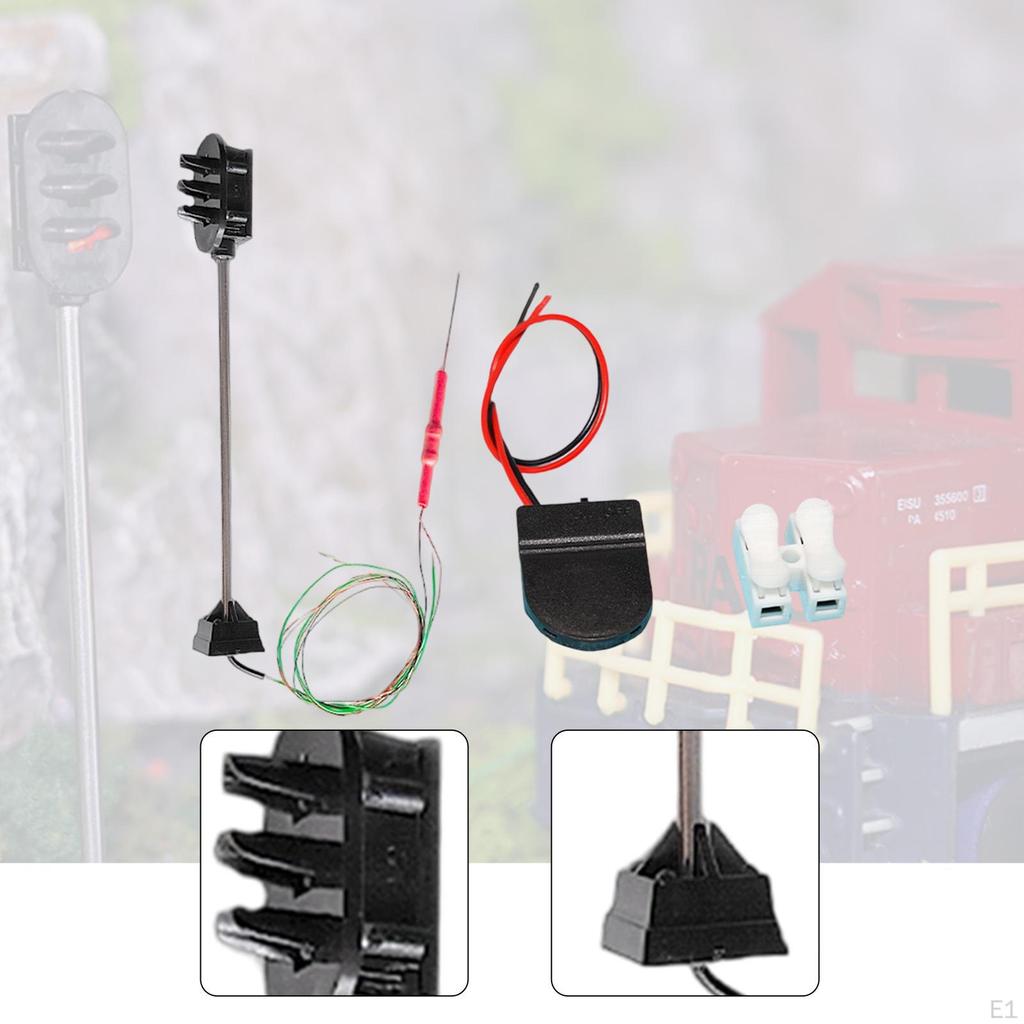 Model Train Traffic Lights Crossing Sign Micro Landscape Light for Fairy Garden