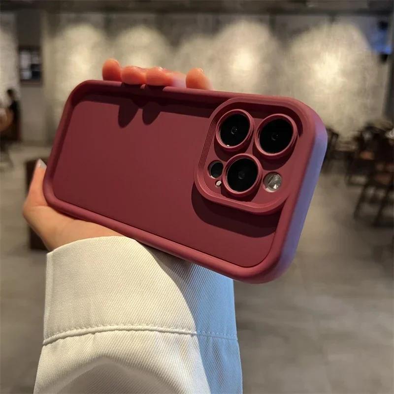 Soft Liquid Silicone Phone Case For iPhone 11 12 13 14 15 16 17 Pro Max Plus XS X XR Max Shockproof Bumper Back Cases Cover