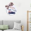 Americana July 4th Patriotic Circular Sign Decoration for Home Front Door Memorial Ornament
