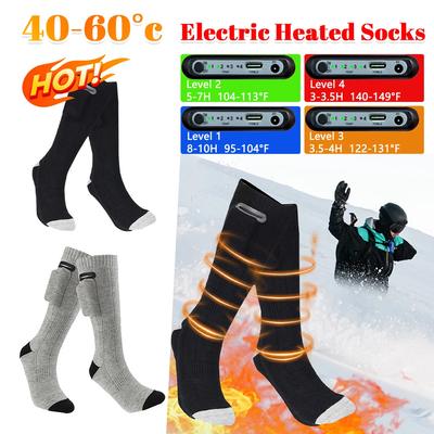Elektrisch beheizte Socken 3 Modi Winter Thermosocken Waschbar Outdoor Skifahren Fußwärmer Heizsocken für Damen und Herren