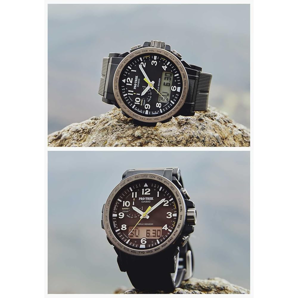 Hodinky Casio Pro Trek [Oficiální japonský produkt] Climber Line Rádio-kontrolované solární hodinky Vyrobeno z bioplastu PRW-51Y-1JF Pánské černé