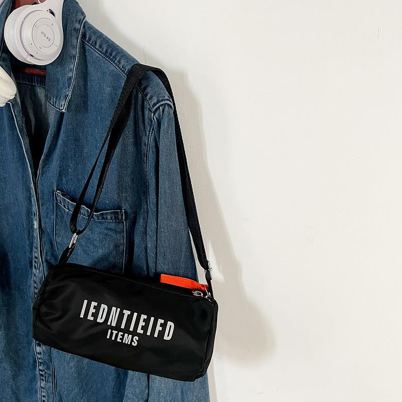 Stylish Nylon Children s Shoulder Bag For Preschoolers With Trendy Letter Print Design чёрный