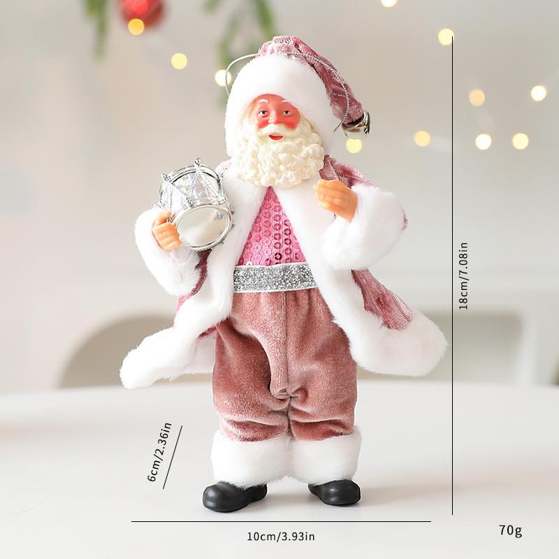 Cute Santa Claus Ornament With Musical Instruments Christmas Decoration Props For Holiday Decor And Window Display