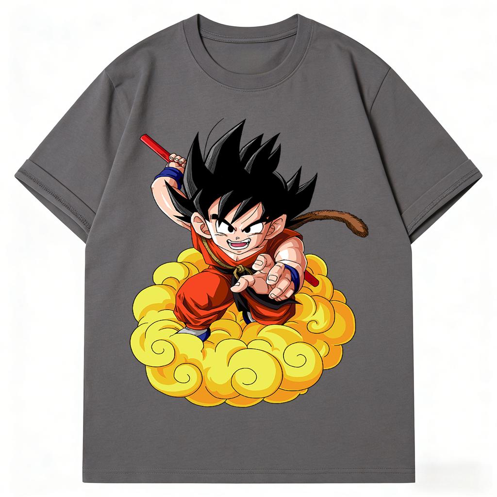 Dragon Ball Kid Goku TShirt Unisex Harajuku Anime Graphic Print Pure Cotton Crew Neck Fashion Streetwear Tops For Men Women