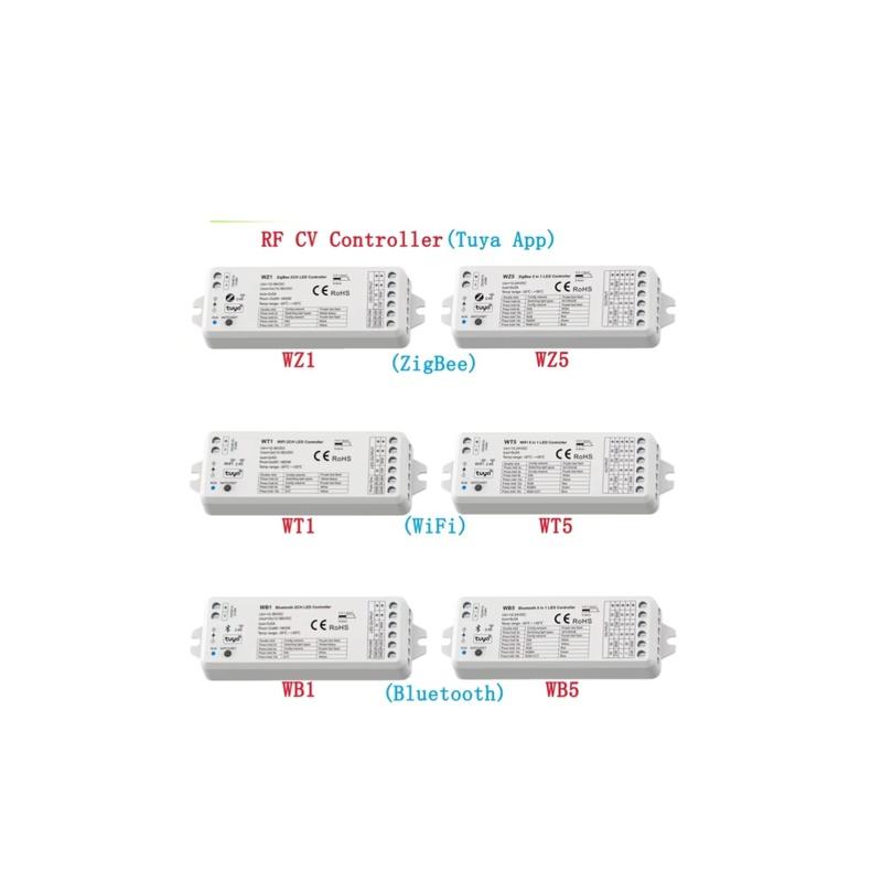 SKYDANCE ZigBee & RF 5 in1 CV Controller WZ5/WZ1 (Tuya App) WiFi WT5/WT1 Bluetooth WB1/WB5 RF 2.4G Voice switch Remote DC12-24V