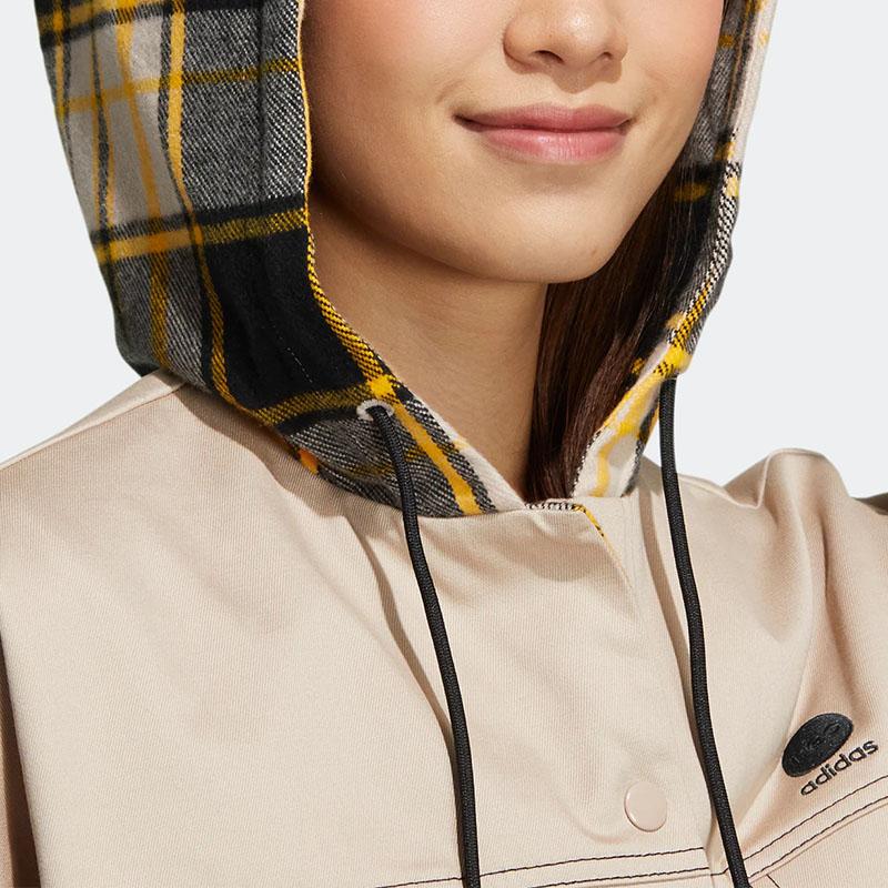 adidas Giacca da Donna con Cappuccio e Manica Lunga con Zip Neo Short Khaki IA6892