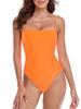 Exclusive Orange Large Competitive L [RELLECIGA] [Amazon Brand] Women's Swimsuit, Size, Sexy, Slim, Beach, Fitness, One-Piece Swimsuit, Swimsuit,