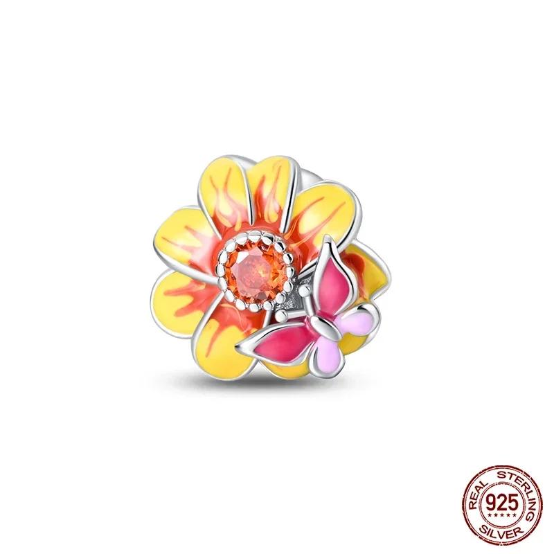 Copper Flowers Butterfly Creative Garden Mushroom Snail Charms Beads Fit Original Bracelets Diy Jewelry