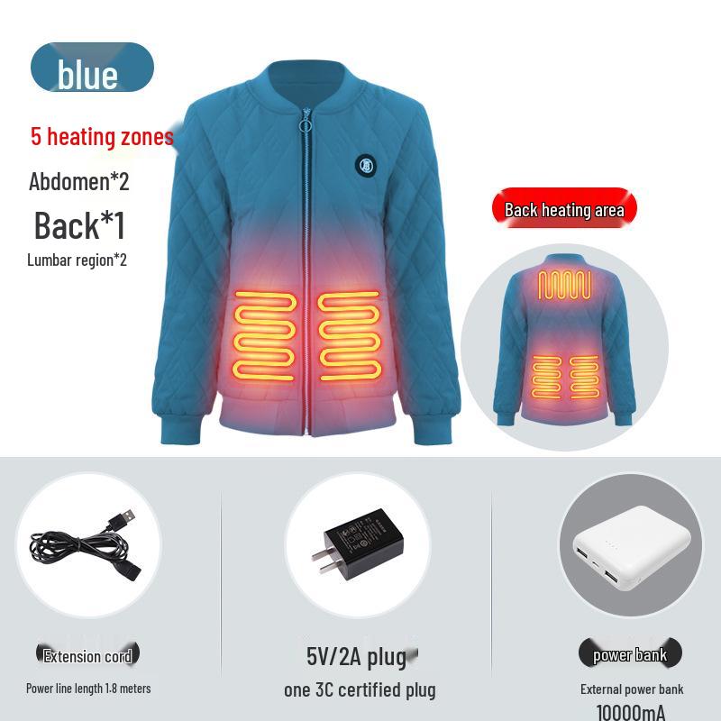 Smart Heated Cotton Jacket with Carbon Fiber for Winter Travel Protection