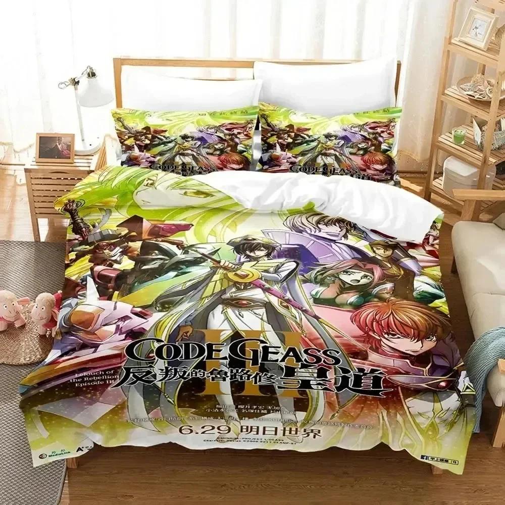 Luxury New 3D Print Anime GEASS C.C. CODE Bedding Set Duvet Cover Bed Set Quilt Cover Pillowcase Queen Boys Adult Bedding Set