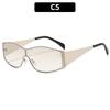 Women's glasses fashion new one-piece metal cycling sunglasses, cross-border European and American ins Xiaohongshu personalized high-end sunglasses