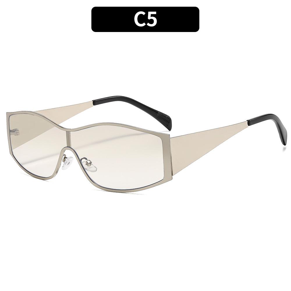 Women's glasses fashion new one-piece metal cycling sunglasses, cross-border European and American ins Xiaohongshu personalized high-end sunglasses