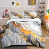 Gold-Marmor-Abstrakt-Dekor-Set Mehrere Größen Kinder- und Schlafzimmer für Erwachsene Exquisites 3-teiliges Bettwäsche-Set Geschenk